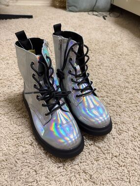 Dolce Vita Kids Holographic Combat Boots - Black Laces